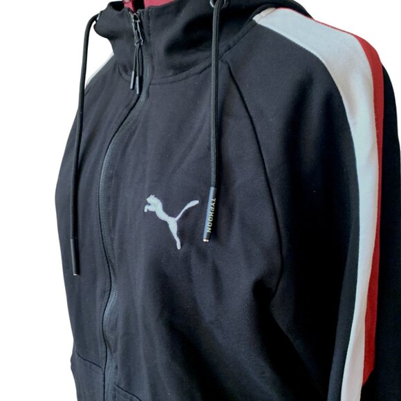 PUMA - Training full-zip track Jacket - Black, White and Red Stripes - Boys XL - Picture 11 of 15